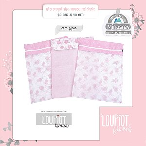 KIT SAQUINHO MATERNIDADE LOUPIOT TEMAS REF5242 ROSE
