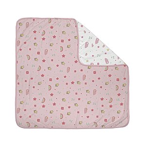 MANTA DUPLA FACE BUBLIM MALHAS - JARDIM ROSA