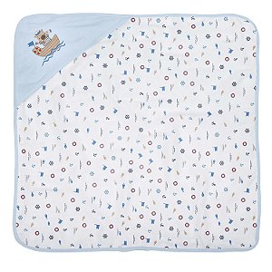 TOALHA BUBLIM MALHA PLUSH MARINHEIRO AZUL