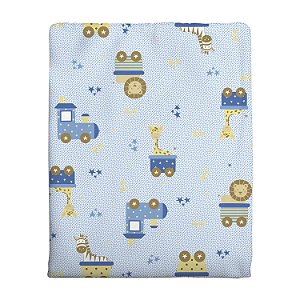 COBERTOR BERCINHO ESTAMPADO 70x90 - TRENZINHO SAFARI