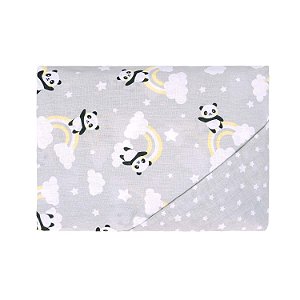 JOGO DE LENCOL BUBLIM PETIT PANDA CINZA