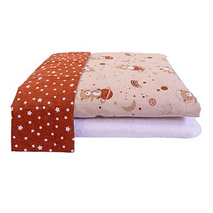 JOGO DE LENCOL BUBLIM PETIT URSO ESPAÇO MARROM