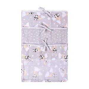 KIT SAQUINHO MATERNIDADE BUBLIM PETIT PANDA CINZA