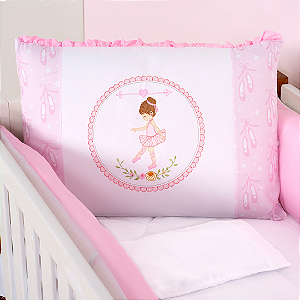 KIT DE BERCO BRUBRELEL JUJU BABY - DANCA DAS FLORES ROSA