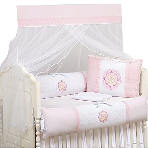 KIT DE BERCO BRUBRELEL ENCANTO BEBE URSO ROSA