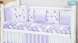 KIT DE BERÇO TIQUINHO LUXO FLOWERS LILAS