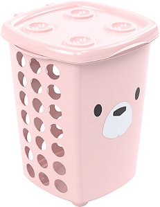 CESTO PLASUTIL DECORA - BEAR ROSA