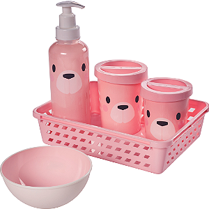 KIT HIGIENE PLASUTIL DECORA BEAR ROSA