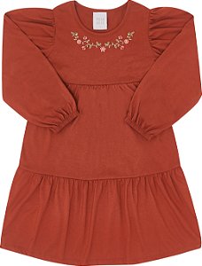 VESTIDO PULLA BULLA 50213 MARROM 2 ANOS