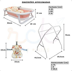 BANHEIRA DOBRAVEL PREMIUM BABY BUBBLY ROSA