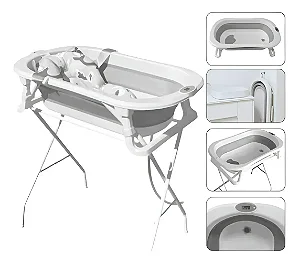 BANHEIRA DOBRAVEL PREMIUM BABY BUBBLY GRAY