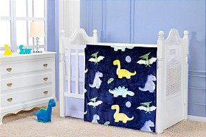 COBERTOR ETRURIA FLANNEL DINO BABY AZUL