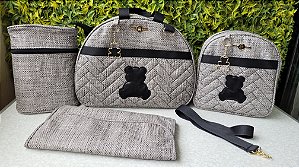 KIT BOLSA LUDY 5PCS- REF33/34 PRETO