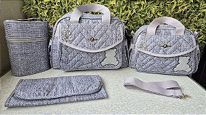 KIT BOLSA LUDY 4PCS- REF 101/102 CINZA