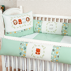 KIT DE BERÇO TIQUINHO FOFINHO - ANIMAIS VERDE