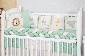 KIT DE BERÇO TIQUINHO ROYAL - SELVA BABY VERDE MENTA