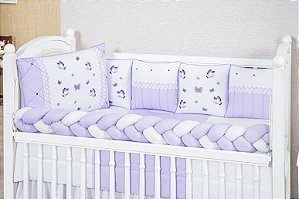 KIT DE BERÇO TIQUINHO LUXO BORBOLETA ENCANTADA LILAS