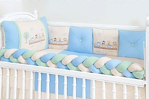 KIT DE BERÇO TIQUINHO ROYAL - TRENZINHO AZUL