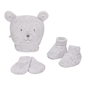 KIT TOUCA SAPATO E LUVA FOFINHO CINZA