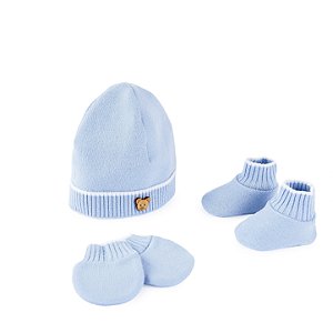 KIT TOUCA SAPATO E LUVA FOFINHO AZUL