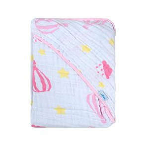 TOALHA SOFT BABY JOY CEU ENCANTADO ROSA