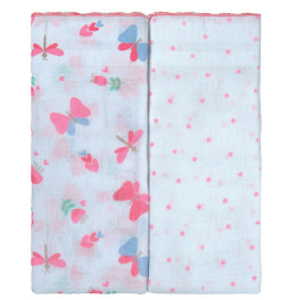 TOALHA FRALDA BUBLIM PETIT BORBOLETAS ROSA