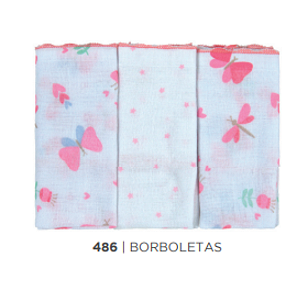 BABETE BUBLIM PETIT BORBOLETAS ROSA
