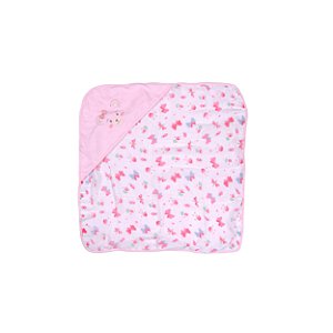 TOALHA PLUSH BUBLIM PETIT URSA BORBOLETA ROSA