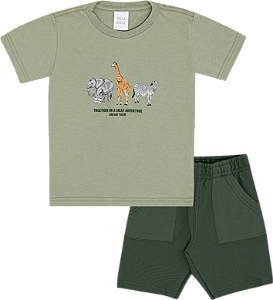 CONJUNTO PULLA BULLA 50676 VERDE 2 ANOS