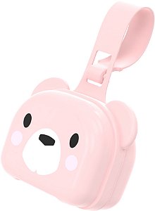 PORTA CHUPETA DECORA BEAR ROSA