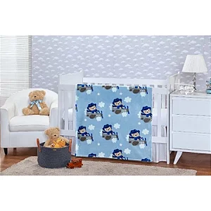COBERTOR ETRURIA FLANNEL AERO AZUL