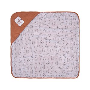 TOALHA BUBLIM MALHA PLUSH URSO MARROM