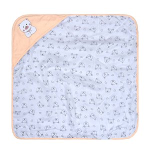 TOALHA BUBLIM MALHA PLUSH URSO PESSEGO