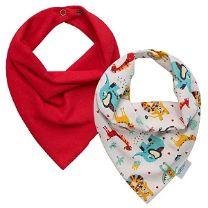 BABADOR BANDANA BABY JOY SAFARI VERMELHO