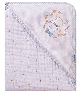 TOALHA SOFT BABY JOY CLASSICOS URSO AZUL