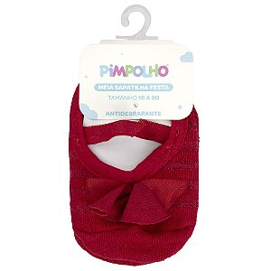 MEIA SAPATILHA FESTA PIMPOLHO VERMELHO 16/20