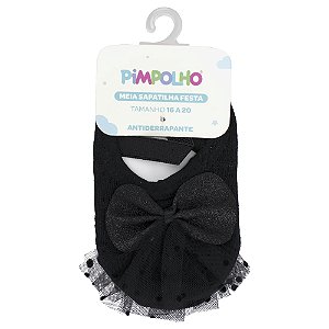 MEIA SAPATILHA FESTA PIMPOLHO PRETO 16/20