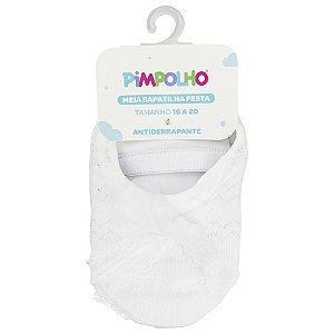MEIA SAPATILHA FESTA PIMPOLHO BRANCO 16/20