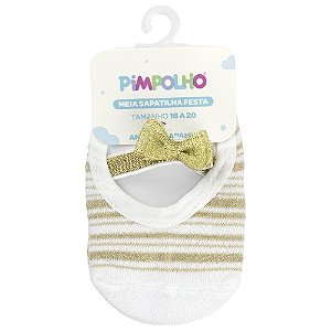 MEIA SAPATILHA FESTA PIMPOLHO DOURADO 16/20