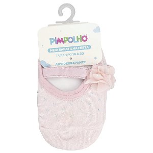 MEIA SAPATILHA FESTA PIMPOLHO ROSA 16/20