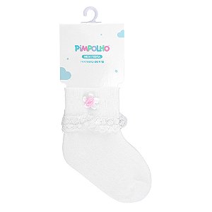 MEIA FESTA PIMPOLHO FLORZINHA ROSA 00 A 15