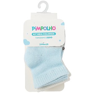KIT MEIA PIMPOLHO ESTAMPADA MENINO ZERO