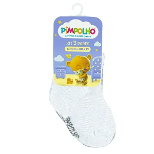 KIT MEIA PIMPOLHO LISA BR/CINZA 00 A 15