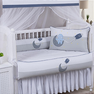 KIT DE BERCO MARIANA BABY LUXO - JUPITER CINZA
