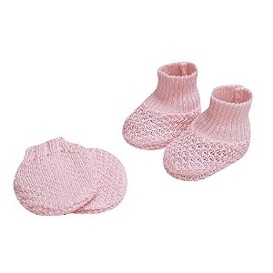 KIT SAPATO E LUVA FOFURA FOFINHO ROSA