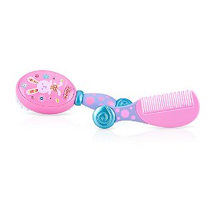 KIT PENTE E ESCOVA NUBY ROSA
