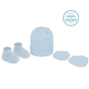 KIT TOUCA SAPATO E LUVA PIMPOLHO AZUL