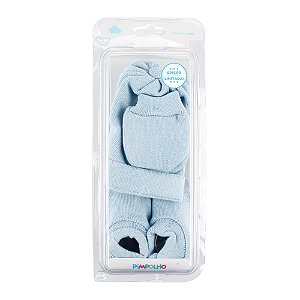 KIT TOUCA SAPATO E LUVA PIMPOLHO AZUL