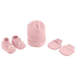 KIT TOUCA SAPATO E LUVA PIMPOLHO ROSA