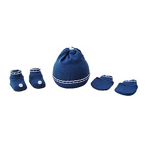 KIT TOUCA SAPATO E LUVA PIMPOLHO MARINHO
